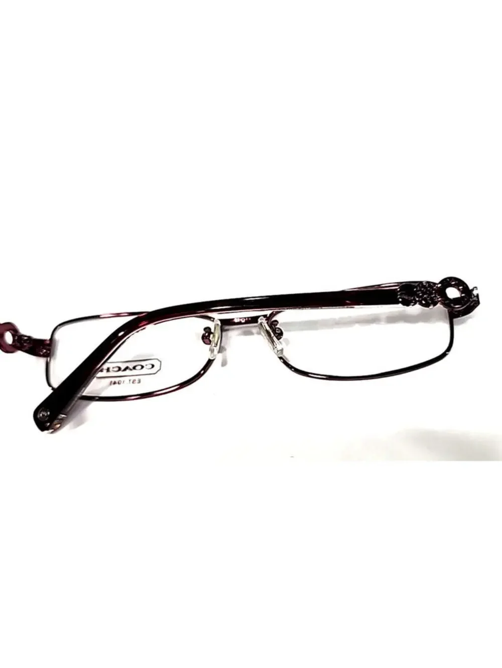 Coach HC5005 Sande 9037 Burgundy Metal Rectangle Eyeglasses 53-15 135 New - Picture 4 of 8